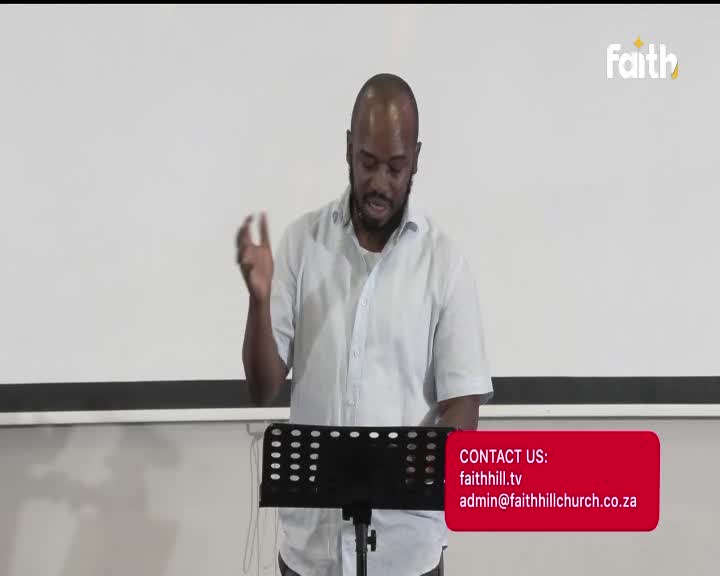 A man stands at a podium, gesturing with his right hand as he speaks. The Faith TV logo is visible in the upper right corner.