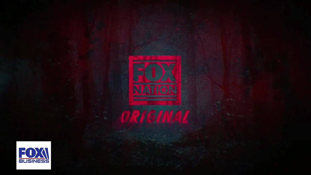 The Fox Nation logo, glowing red, is centered against a dark, textured background. Below, the word "ORIGINAL" also glows in red.
