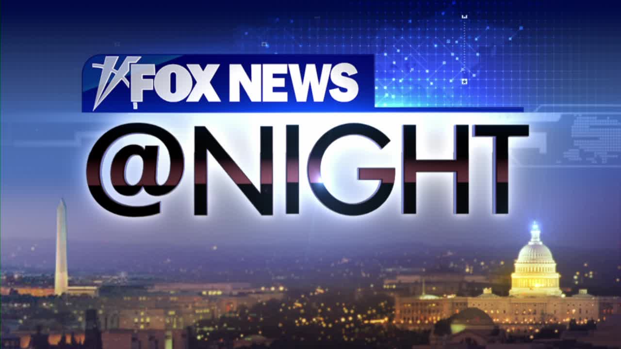 The Washington Monument and the Capitol Building stand against a nighttime sky.  The words "@NIGHT" in large, dark letters with red accents dominate the foreground, with "FOX NEWS" emblazoned above.