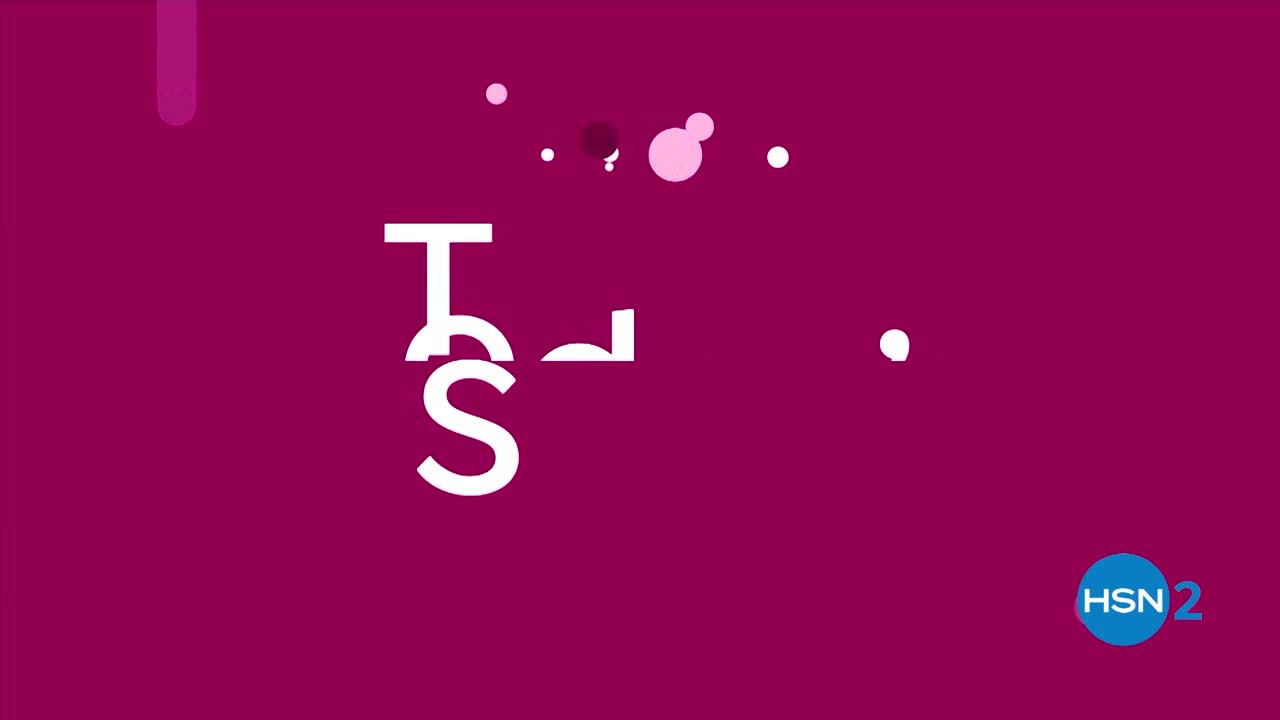 The large white letters "T" and "S" are tumbling across the screen. A small blue circle with "HSN 2" inside it floats in the lower right corner.