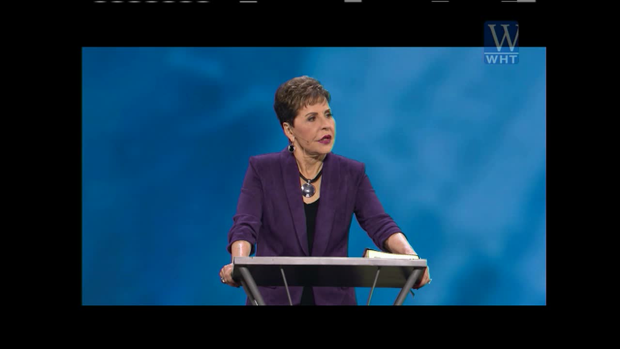 A woman in a purple jacket stands behind a podium, speaking to an audience. The World Harvest Television logo appears in the upper right corner.