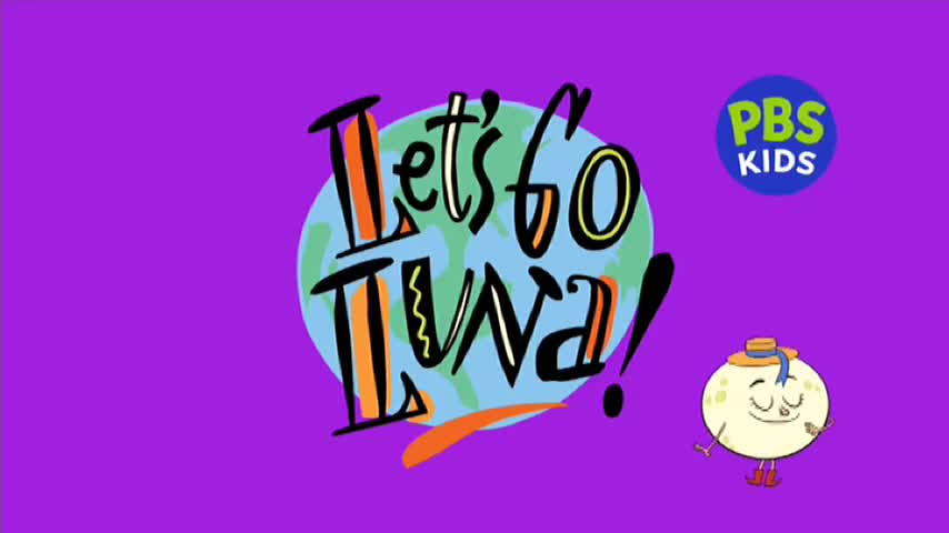 Against a bright purple backdrop, the title "Let's Go Luna!" is displayed above a smiling, cartoon moon. The PBS Kids logo is visible, suggesting this is a program likely to be seen on 10 Bold in Australia.
