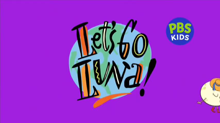 The title card for "Let's Go Luna!" is front and center, with the words in a playful font above a cartoon globe. A smiling moon character is in the lower right corner, ready to dance.
