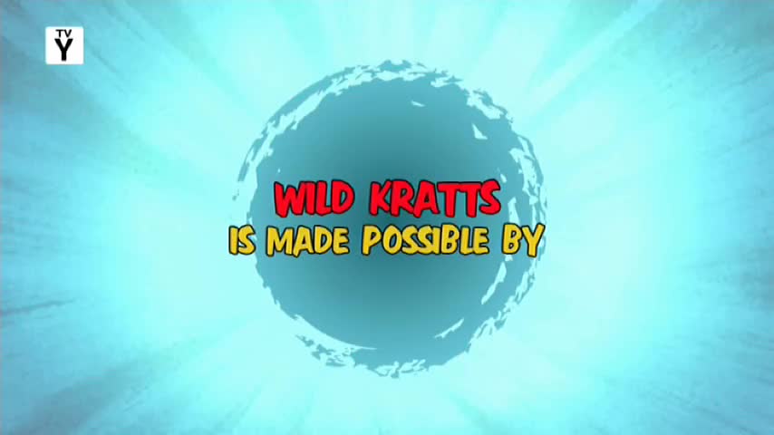 The words "Wild Kratts is made possible by" are in bold red and yellow, centered on a blue orb. Light blue rays emanate from the background, like a burst of energy.
