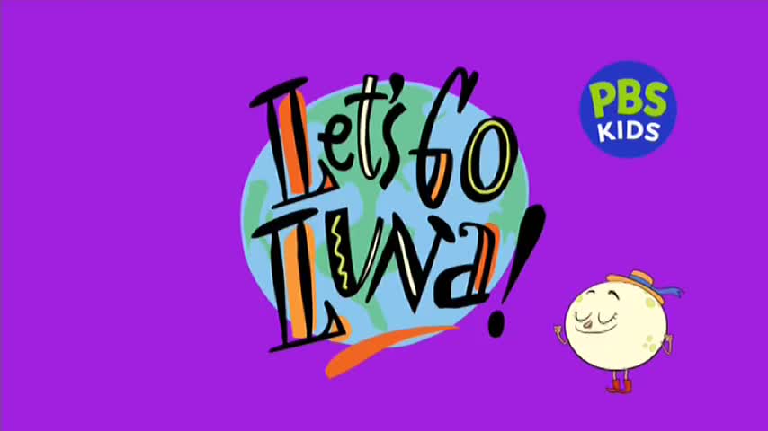 The title "Let's Go Luna!" floats above a cartoon globe, and a smiling moon character stands to the right. The PBS Kids logo sits in the top right corner, all set against a vibrant purple background, possibly on 10 Bold in Australia.

