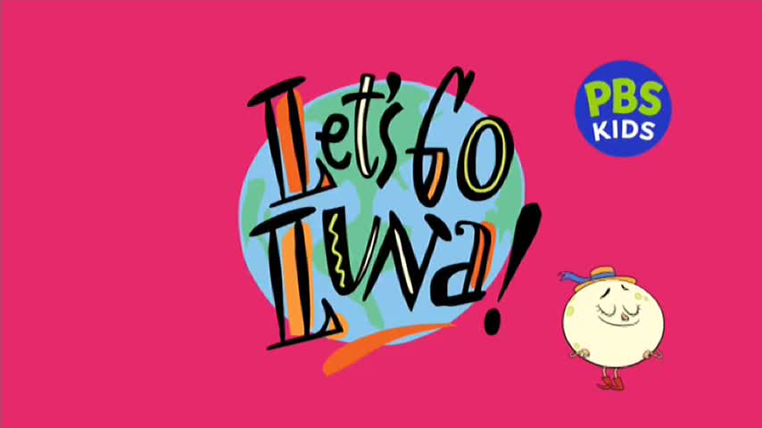 The words "Let's Go Luna!" are written in a playful font, set against a backdrop of a globe and a bright pink field. A smiling cartoon moon figure, wearing a hat, stands to the right, looking friendly.

