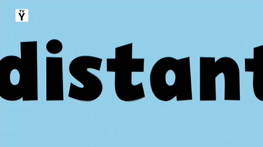 The word "distant" is displayed in large, bold, black letters against a light blue background. A TV-Y rating logo sits in the top left corner.

