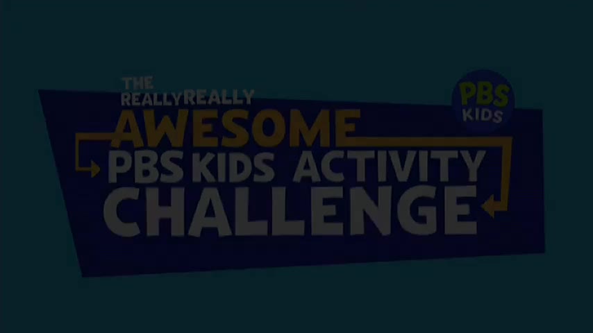 The words "THE REALLY REALLY AWESOME PBS KIDS ACTIVITY CHALLENGE" are displayed in large, bold lettering. A small PBS KIDS logo sits in the top right corner.
