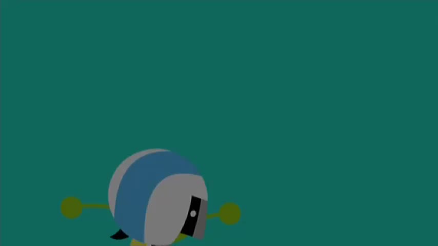 A bright blue and grey sphere with yellow protrusions zips across the teal background. It looks like a character from a 10 Bold cartoon, perhaps even a mascot for the channel.