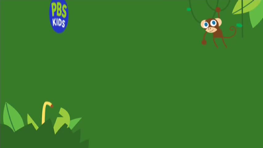 A brown monkey swings from a vine, its big blue eyes wide. Nearby, a yellow snake peeks out from behind some green leaves.