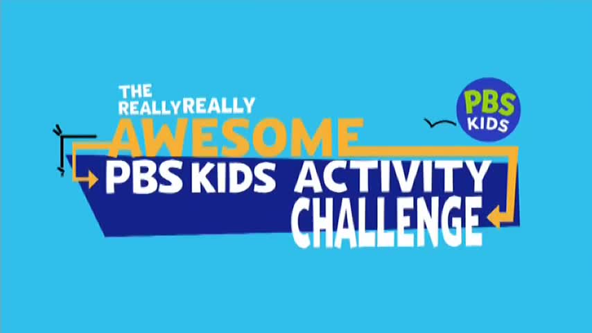 The words "THE REALLY REALLY AWESOME PBS KIDS ACTIVITY CHALLENGE" are displayed in bold white and yellow lettering against a bright blue background. A small circular logo with "PBS KIDS" in green and purple sits to the right of the text. The words "THE REALLY REALLY AWESOME PBS KIDS ACTIVITY CHALLENGE" are displayed in bold white and yellow lettering against a bright blue background. A small circular logo with "PBS KIDS" in green and purple sits to the right of the text.