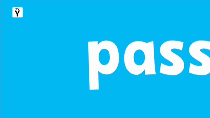The word "pass" in large white letters is sliding across a bright blue background. A small "Y" symbol with "TV" above it sits in the top left corner. The word "pass" in large white letters is sliding across a bright blue background. A small "Y" symbol with "TV" above it sits in the top left corner.