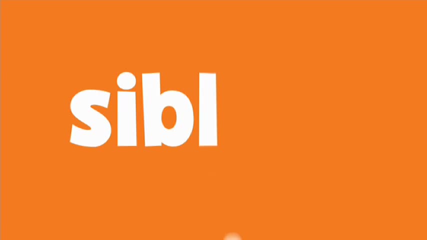 The bright orange screen fills my vision, the white letters "sibl" bold and prominent on the left. A faint, blurry white dot drifts near the bottom edge. The bright orange screen fills my vision, the white letters "sibl" bold and prominent on the left. A faint, blurry white dot drifts near the bottom edge.