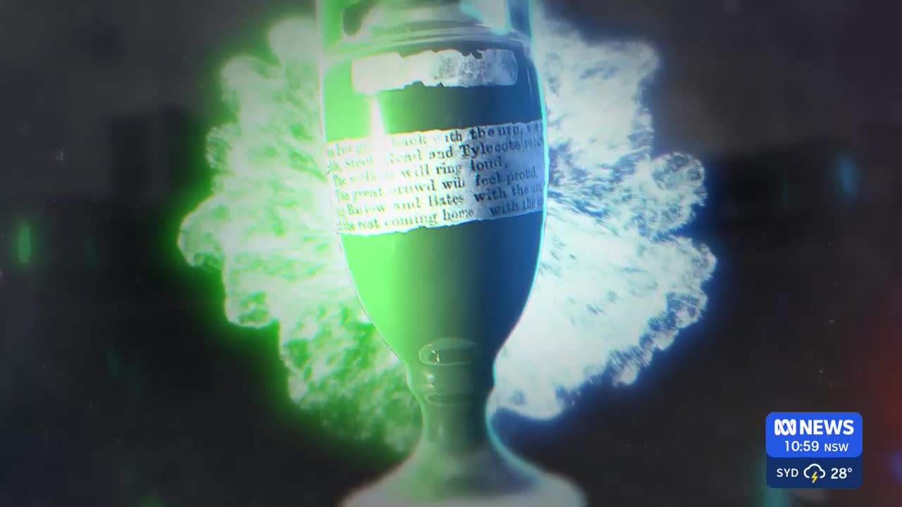 A green trophy cup glows against a dark background, surrounded by swirling, ethereal light. A piece of paper with text is wrapped around the cup, and the ABC News logo is in the corner.
A green trophy cup glows against a dark background, surrounded by swirling, ethereal light. A piece of paper with text is wrapped around the cup, and the ABC News logo is in the corner.