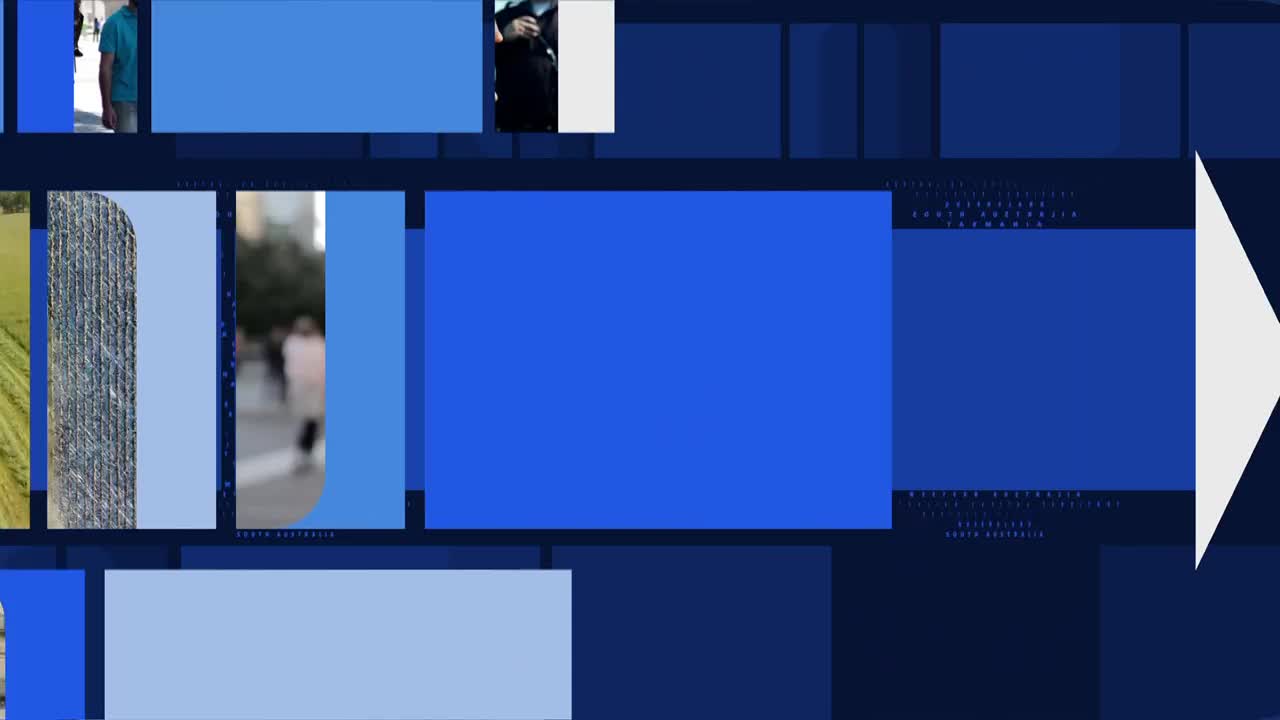 A figure in a light-coloured coat walks across a paved area, their form slightly blurred. This snippet, likely from ABC Australia, appears alongside images of Australian landscapes and city scenes.
