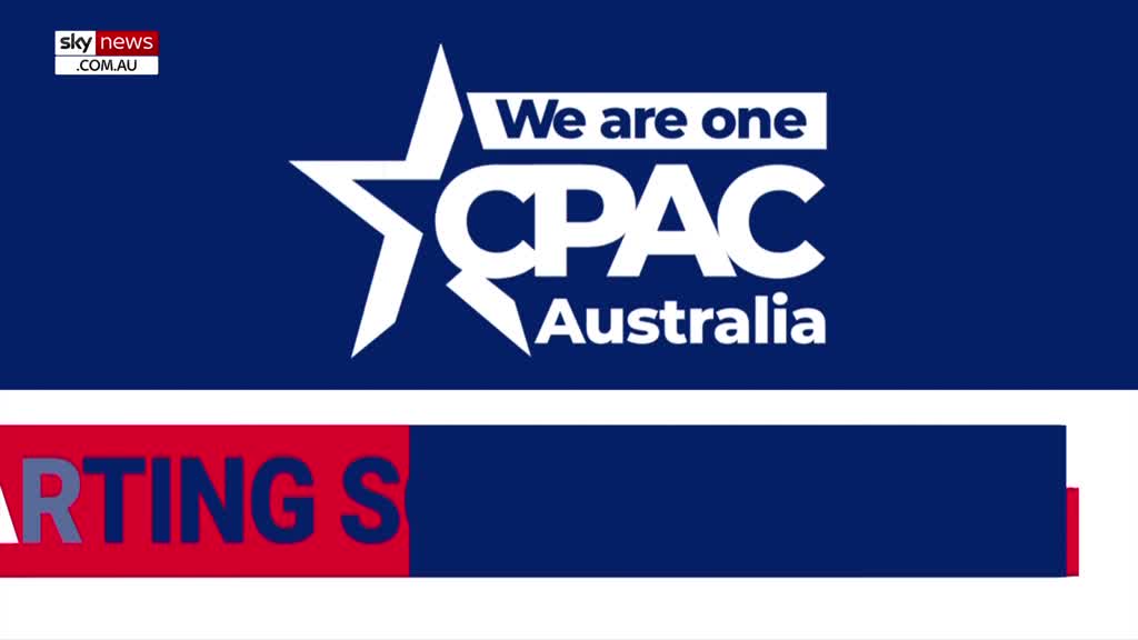 The Sky News Extra 2 logo sits in the corner, while the CPAC Australia logo dominates the screen. Below, a red and white banner with the word "STARTING" is partially visible.
