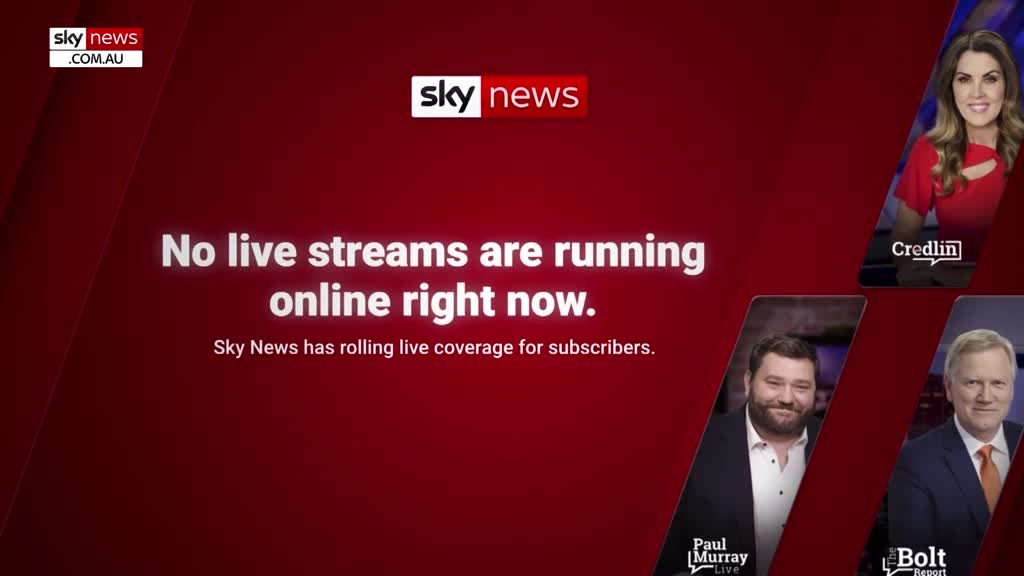 The screen displays a message from Sky News Australia, stating that live streams are unavailable. Beside the text are images of commentators, including Credlin and Bolt.
The screen displays a message from Sky News Australia, stating that live streams are unavailable. Beside the text are images of commentators, including Credlin and Bolt.