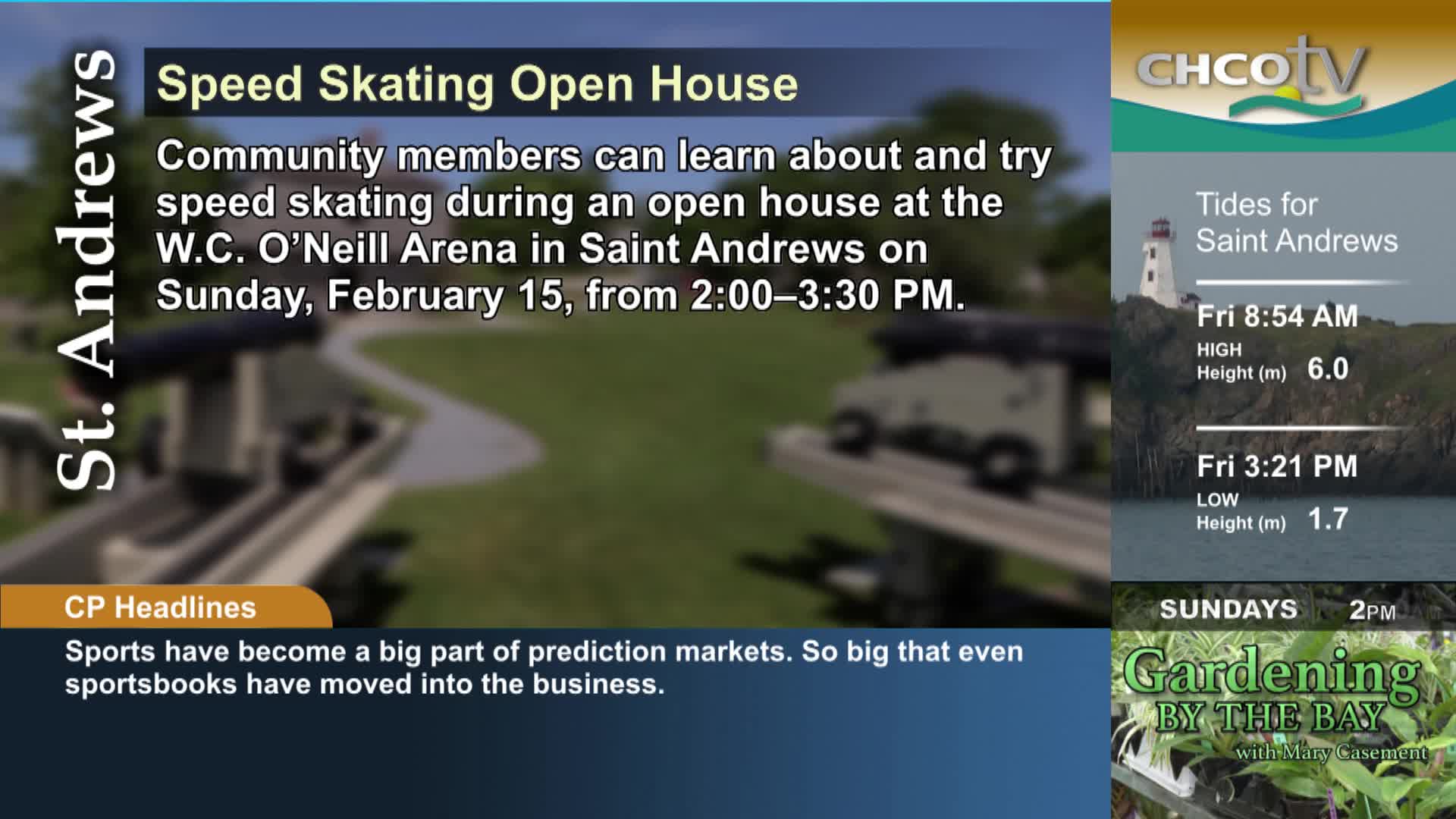 A small, dark vehicle is parked on a raised platform. The CHCO-TV logo is visible in the upper right corner.