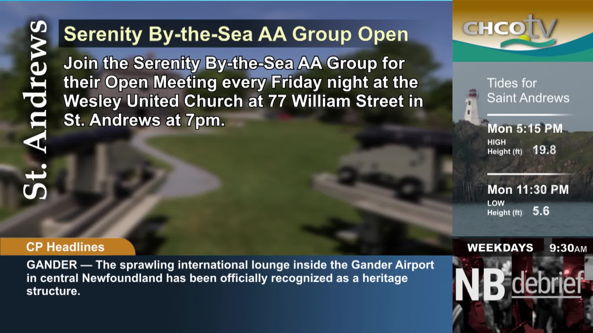 The CHCO-TV logo is visible in the corner. A lighthouse stands on a cliff overlooking the sea.