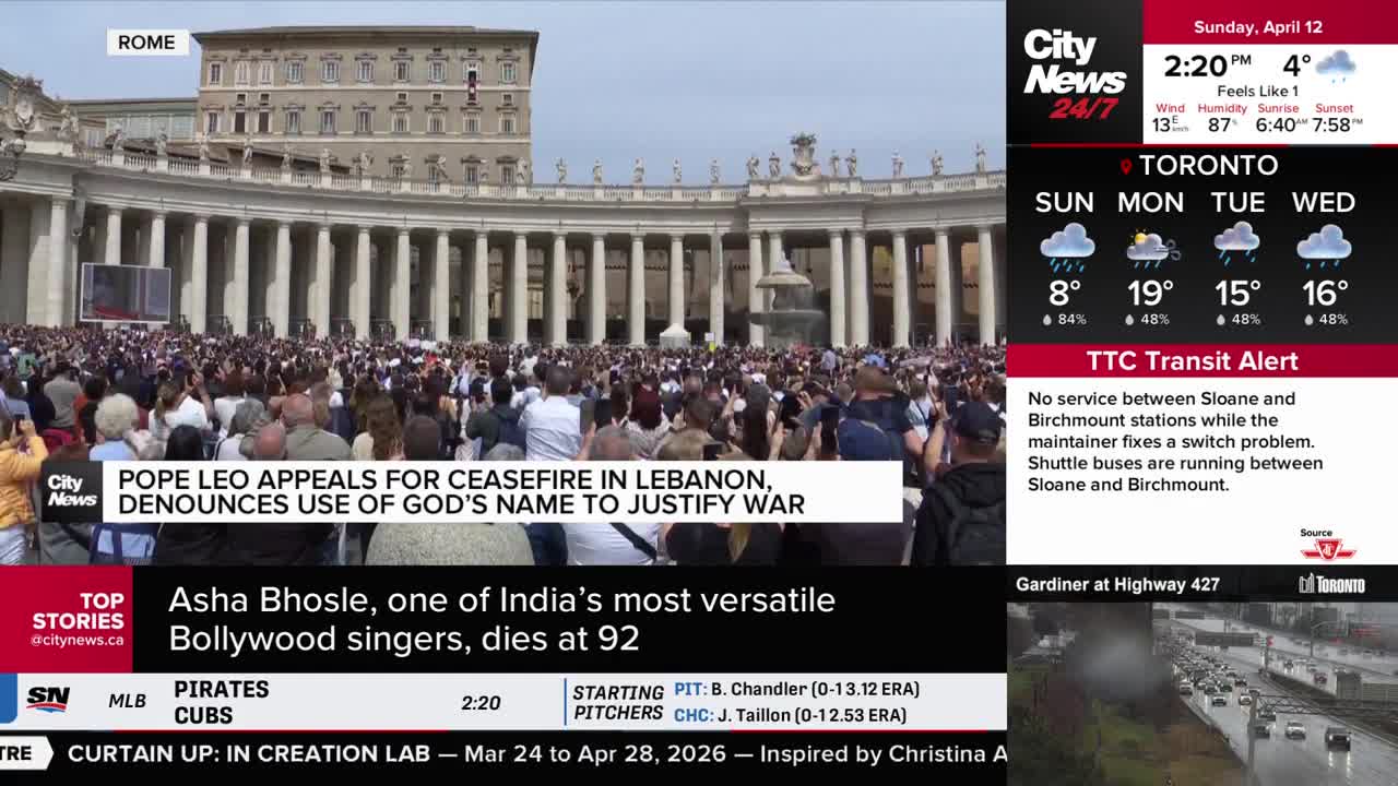 A large crowd gathers in St. Peter's Square in Rome. Pope Leo is appealing for a ceasefire in Lebanon. A large crowd gathers in St. Peter's Square in Rome. Pope Leo is appealing for a ceasefire in Lebanon.