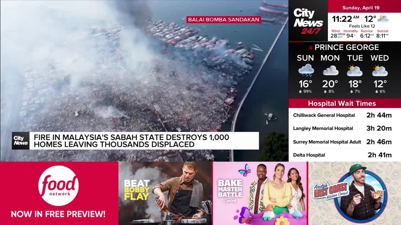 Smoke billows from a waterfront community where hundreds of homes are engulfed in flames. CityNews Vancouver reports on the devastating fire in Malaysia's Sabah state.
