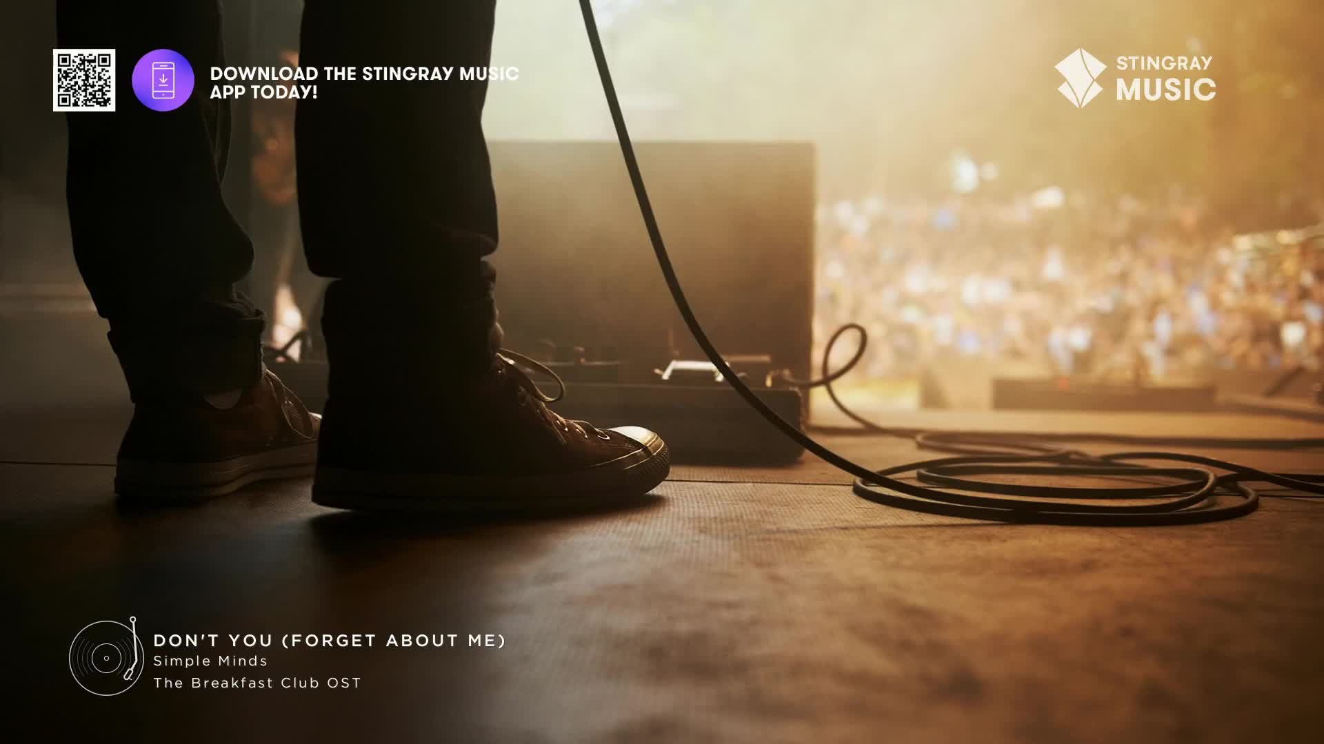 The stage is set, and the band is about to launch into "Don't You (Forget About Me)" on Stingray Classic Rock. A pair of Converse-clad feet stand near a tangle of cables, ready to make some noise.
The stage is set, and the band is about to launch into "Don't You (Forget About Me)" on Stingray Classic Rock. A pair of Converse-clad feet stand near a tangle of cables, ready to make some noise.