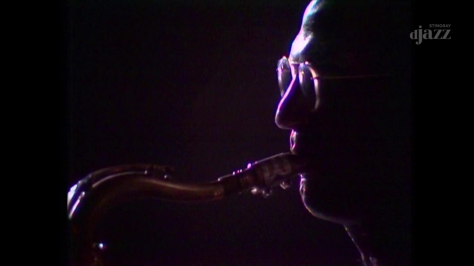 A man in profile, wearing glasses, plays a saxophone, the instrument gleaming under the stage lights. The Stingray DJAZZ logo appears in the upper right corner, a familiar sight for Canadian jazz fans. A man in profile, wearing glasses, plays a saxophone, the instrument gleaming under the stage lights. The Stingray DJAZZ logo appears in the upper right corner, a familiar sight for Canadian jazz fans.