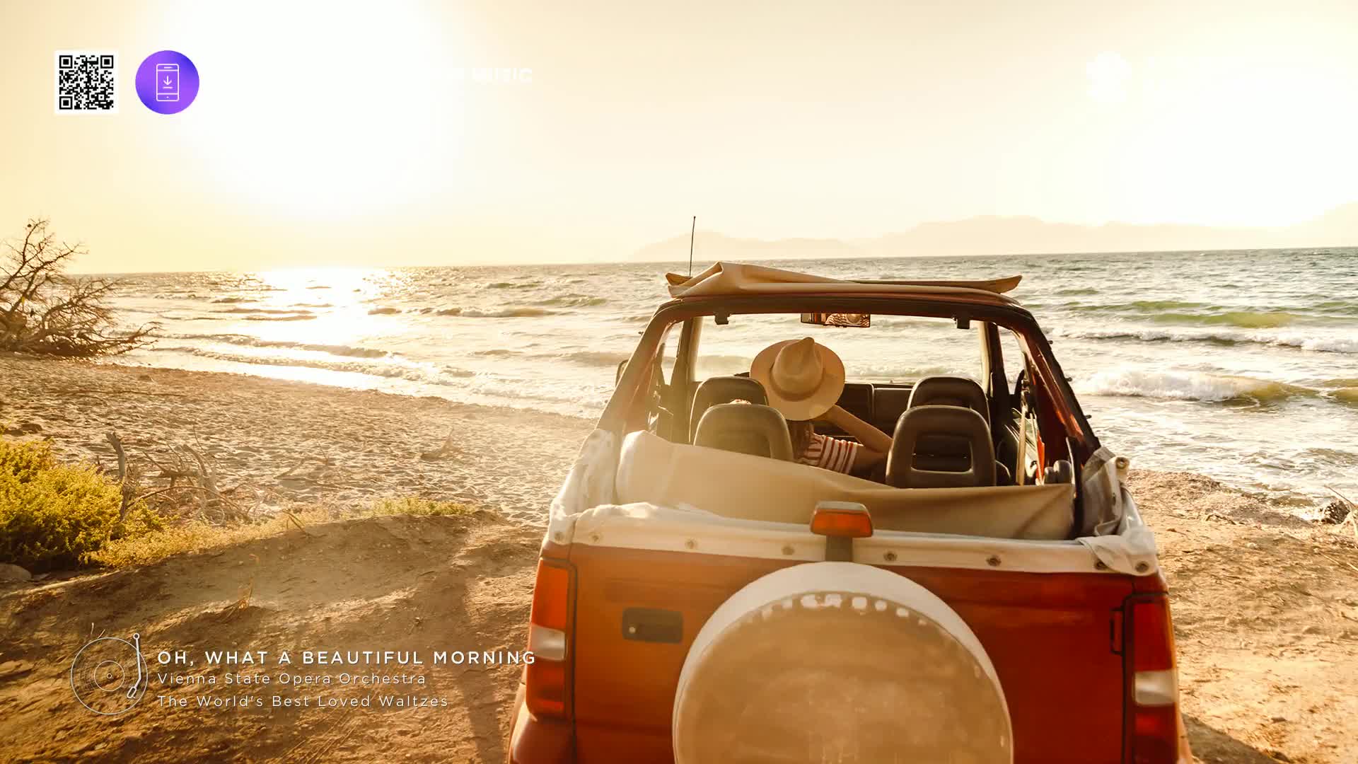 The sun glints off the water as waves roll onto the sandy shore. A red convertible sits parked, its passenger wearing a straw hat, ready for a day of easy listening. The sun glints off the water as waves roll onto the sandy shore. A red convertible sits parked, its passenger wearing a straw hat, ready for a day of easy listening.