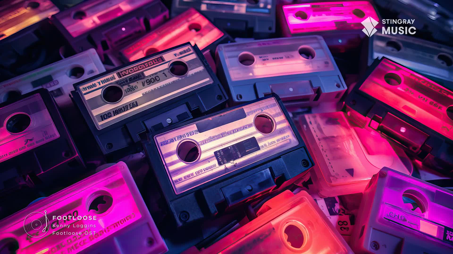 Scattered across the surface, cassette tapes are lit with neon hues of pink and purple. The "Footloose" soundtrack is ready to blast from the speakers.
