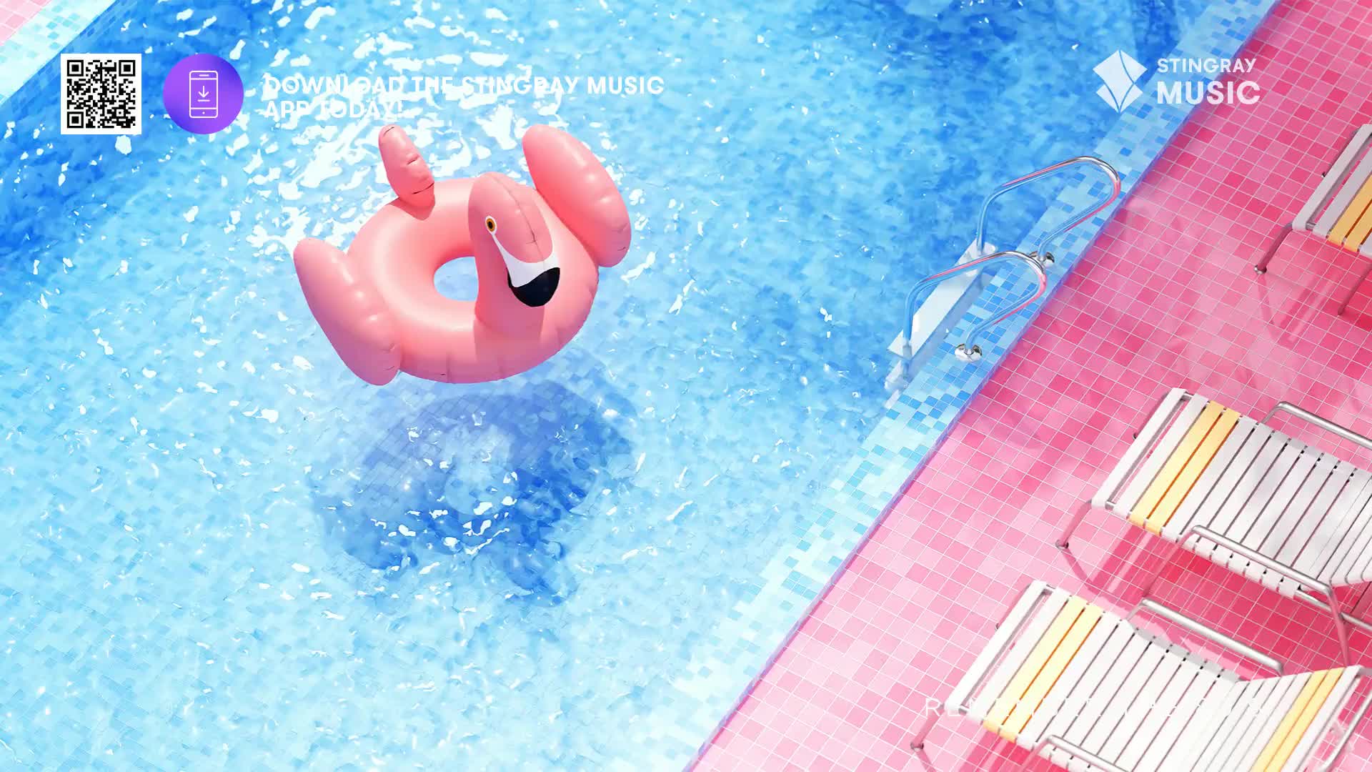 A pink flamingo float drifts lazily across the blue water of a pool. The sun is shining, and the pool's edge is lined with lounge chairs, ready for a relaxing day.
A pink flamingo float drifts lazily across the blue water of a pool. The sun is shining, and the pool's edge is lined with lounge chairs, ready for a relaxing day.