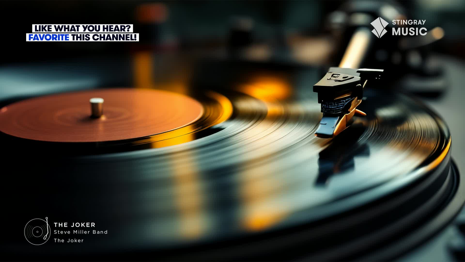 The black vinyl spins, the needle tracing the grooves of "The Joker" on Stingray Flashback 70's.  A warm glow illuminates the record, a classic sound from Canada.
