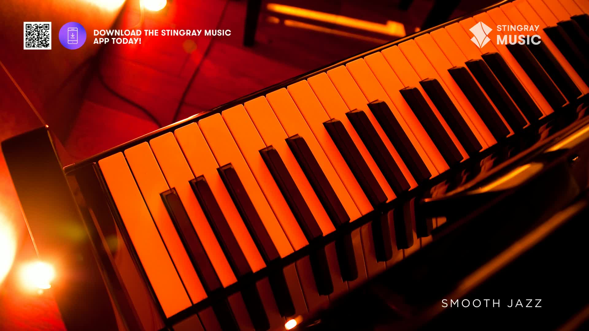 Warm orange light bathes a piano keyboard, casting long shadows across the keys. The smooth jazz music from Stingray plays, a perfect soundtrack to this Canadian evening. Warm orange light bathes a piano keyboard, casting long shadows across the keys. The smooth jazz music from Stingray plays, a perfect soundtrack to this Canadian evening.