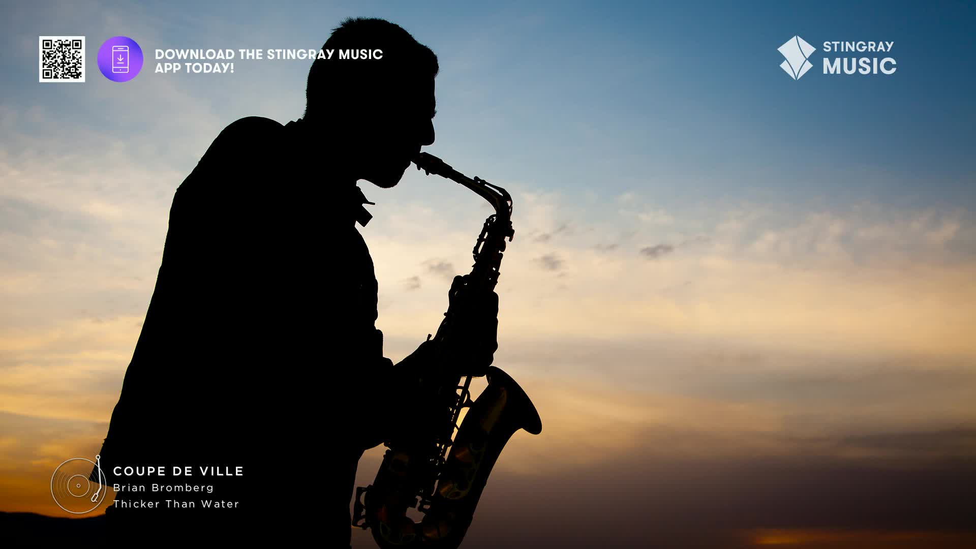 A lone saxophonist stands silhouetted against a soft Canadian sunset, the warm glow of the sky illuminating the smooth jazz notes of "Coupe de Ville." The Stingray Music logo subtly marks the scene, hinting at the soundtrack to this tranquil moment. A lone saxophonist stands silhouetted against a soft Canadian sunset, the warm glow of the sky illuminating the smooth jazz notes of "Coupe de Ville." The Stingray Music logo subtly marks the scene, hinting at the soundtrack to this tranquil moment.