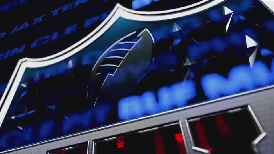 A football graphic, in shades of blue and silver, floats over a background of blurred light. The TSN2 logo is nowhere to be seen, but this is definitely a pre-game intro.
