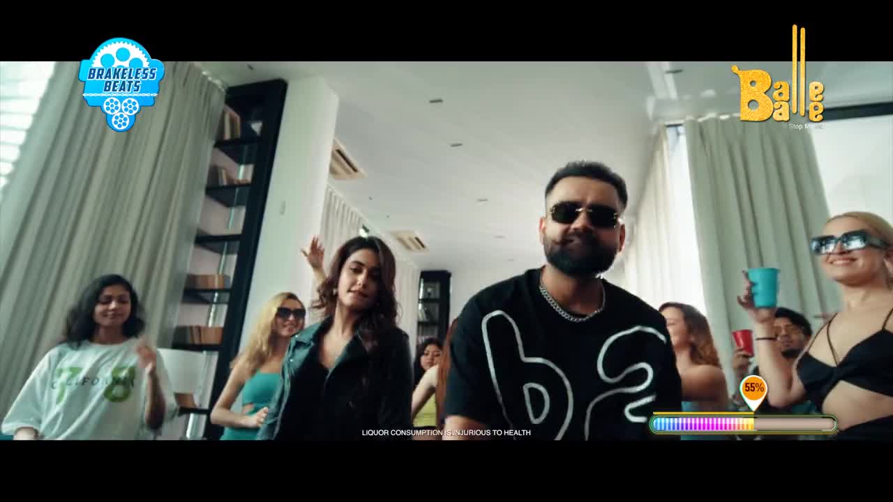 The man in the center, with a beard and sunglasses, bounces to the music. A woman beside him, in a black jacket, smiles and raises her hands.