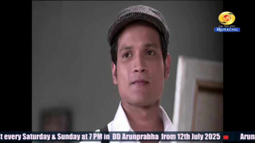 A man in a cap and white shirt looks directly at the camera, holding something out of frame. The DD Arunprabha logo is in the corner, and the bottom text announces a show's schedule.
