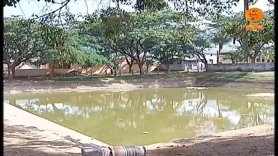 The water in the pond reflects the trees and buildings lining the far side. A logo for DD Chandana sits in the upper right corner of the frame.
