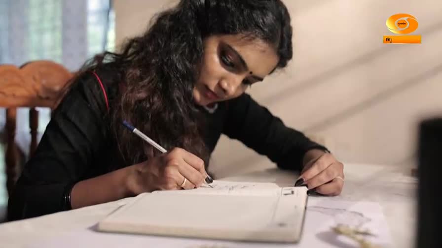 A young woman, her dark hair falling around her face, concentrates on her writing. The blue pen moves across the page of the notebook, as if guided by an unseen force. A young woman, her dark hair falling around her face, concentrates on her writing. The blue pen moves across the page of the notebook, as if guided by an unseen force.