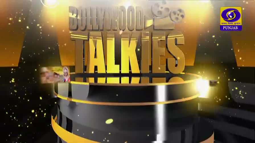 The golden letters of "BOLLYWOOD TALKIES" loom large, with a small screen showing a snippet of a film playing to the left. A DD Punjabi logo sits in the upper right corner, a familiar sight for viewers across India.