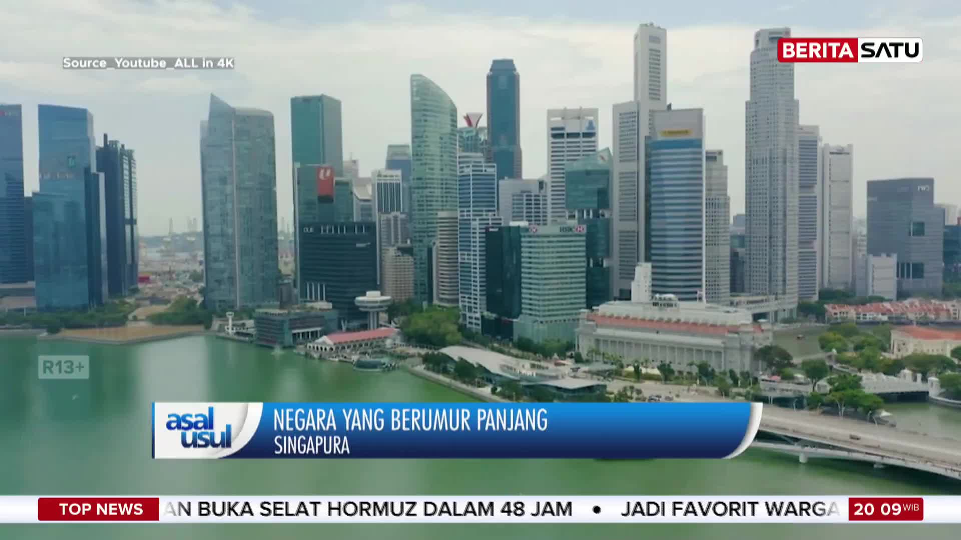 A wide expanse of water separates me from a dense cluster of modern skyscrapers. A boat glides across the water, heading towards a bridge in the distance.