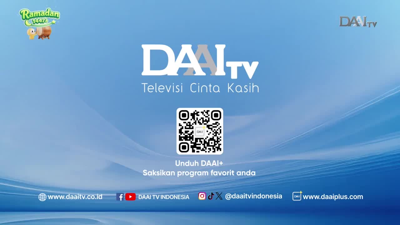 A Ramadan greeting with a sheep and a crescent moon hovers above the DAAI TV logo. Below it, a QR code invites viewers to download the DAAI+ app and watch their favorite programs. A Ramadan greeting with a sheep and a crescent moon hovers above the DAAI TV logo. Below it, a QR code invites viewers to download the DAAI+ app and watch their favorite programs.