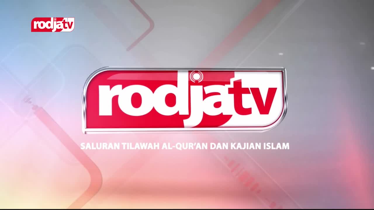 The screen displays the Rodja TV logo, a red and white emblem with the channel's name in bold white lettering. Below it, text in Indonesian reads "SALURAN TILAWAH AL-QUR'AN DAN KAJIAN ISLAM," indicating it's a channel for Quranic recitation and Islamic studies. The screen displays the Rodja TV logo, a red and white emblem with the channel's name in bold white lettering. Below it, text in Indonesian reads "SALURAN TILAWAH AL-QUR'AN DAN KAJIAN ISLAM," indicating it's a channel for Quranic recitation and Islamic studies.