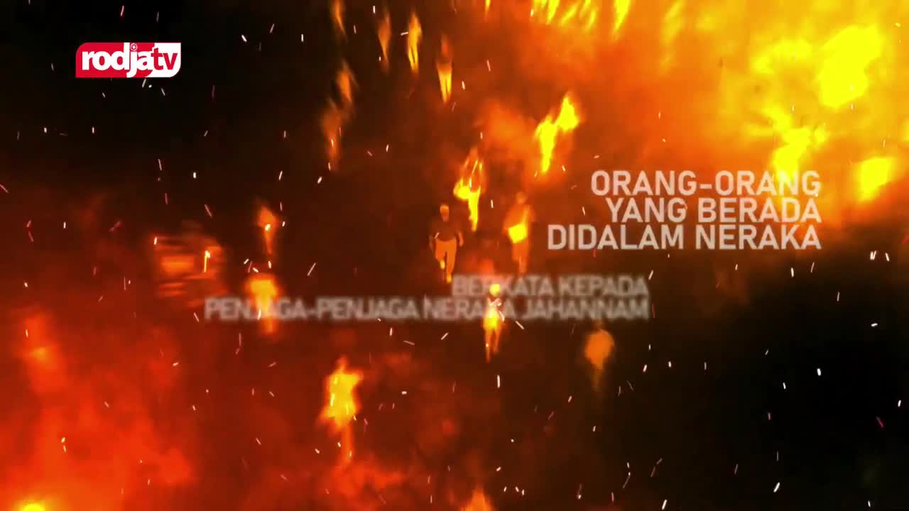 Flames surge around indistinct figures, their outlines flickering against the inferno. The Rodja TV logo sits in the corner, a stark contrast to the fiery scene unfolding.