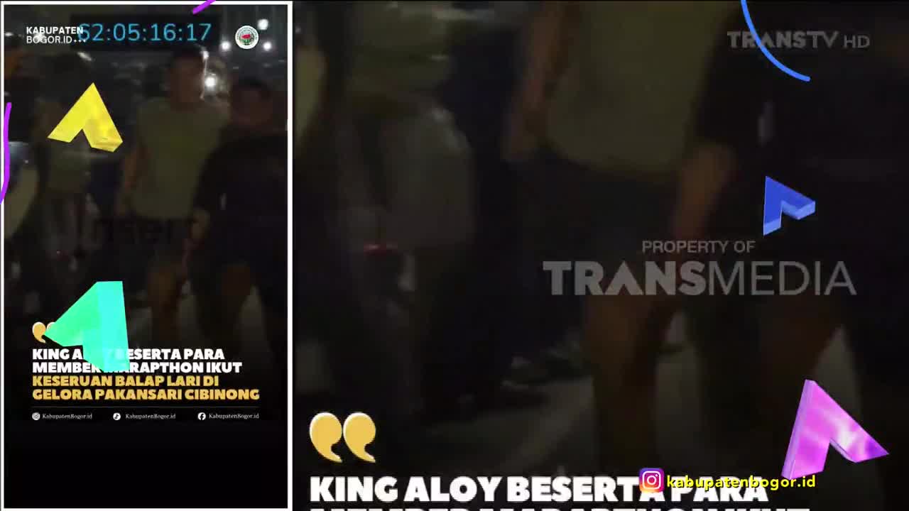 A group of people are gathered, some walking past the camera. The Trans TV logo is visible on the screen.