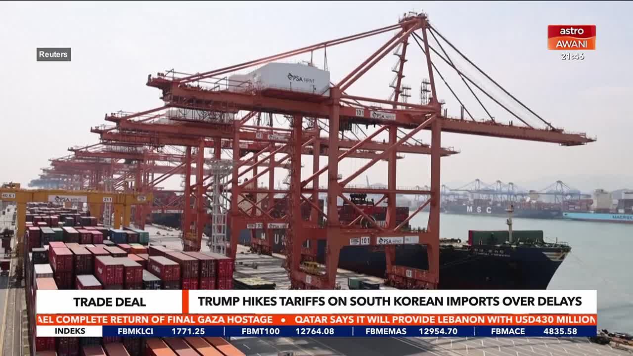 Giant red cranes loom over stacks of shipping containers. A large cargo ship, the MSC Celeste, is docked, its containers waiting to be moved. Giant red cranes loom over stacks of shipping containers. A large cargo ship, the MSC Celeste, is docked, its containers waiting to be moved.