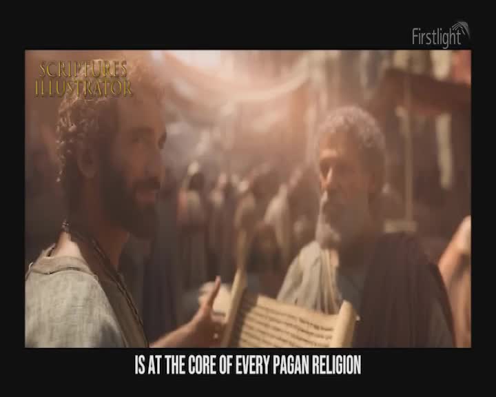 Sunlight streams through a bustling marketplace, illuminating two men in conversation. One man, with a thick beard, gestures with his hand as he speaks.