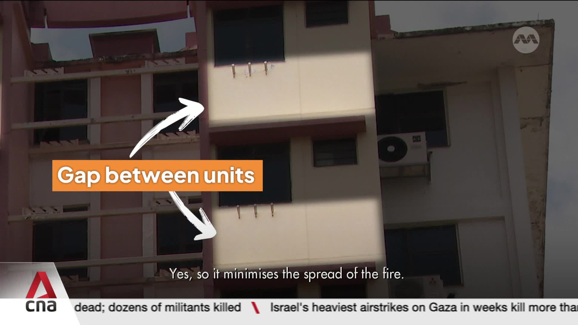 The gap between these apartment units is highlighted, a design feature explained as minimizing fire spread. This is a common consideration in Singapore's dense urban landscape, as reported by CNA International. The gap between these apartment units is highlighted, a design feature explained as minimizing fire spread. This is a common consideration in Singapore's dense urban landscape, as reported by CNA International.