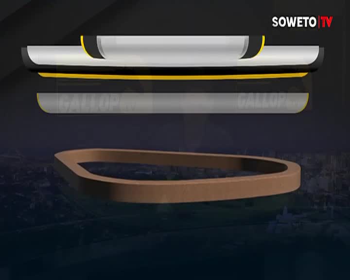 A brown ring floats in the air, with a layered, curved structure above it. The Soweto TV logo is visible in the corner.
