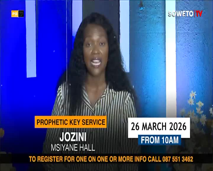 A woman speaks directly to the camera, her voice clear and resonant. The Soweto TV logo is visible in the upper right corner, indicating the broadcast's origin.