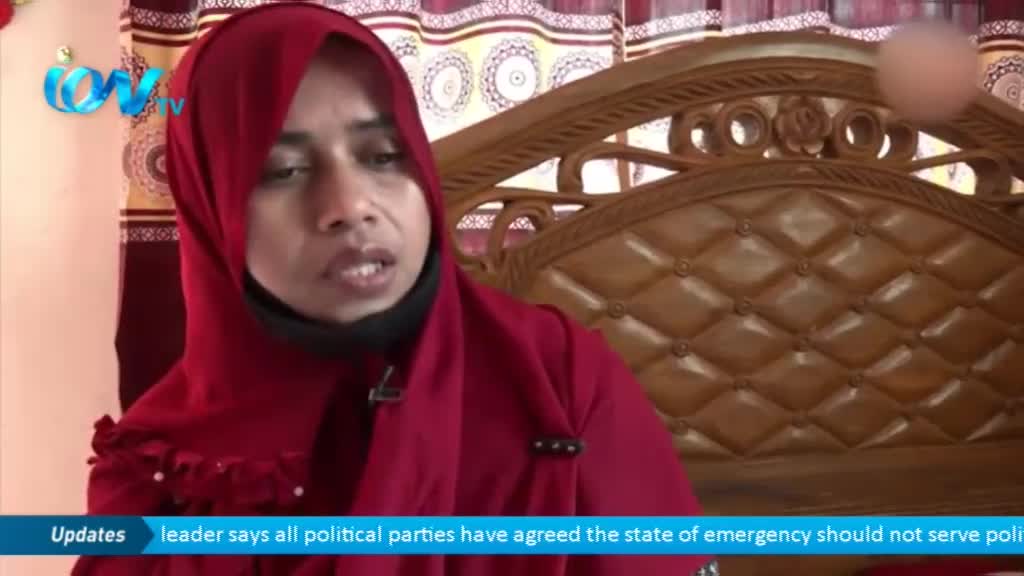A woman in a red hijab is speaking, her expression serious. The Ion TV logo is visible in the corner, and a news ticker scrolls across the bottom of the screen.

